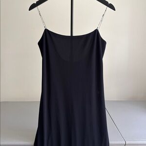 Elegant Navy Beaded Strap Dress